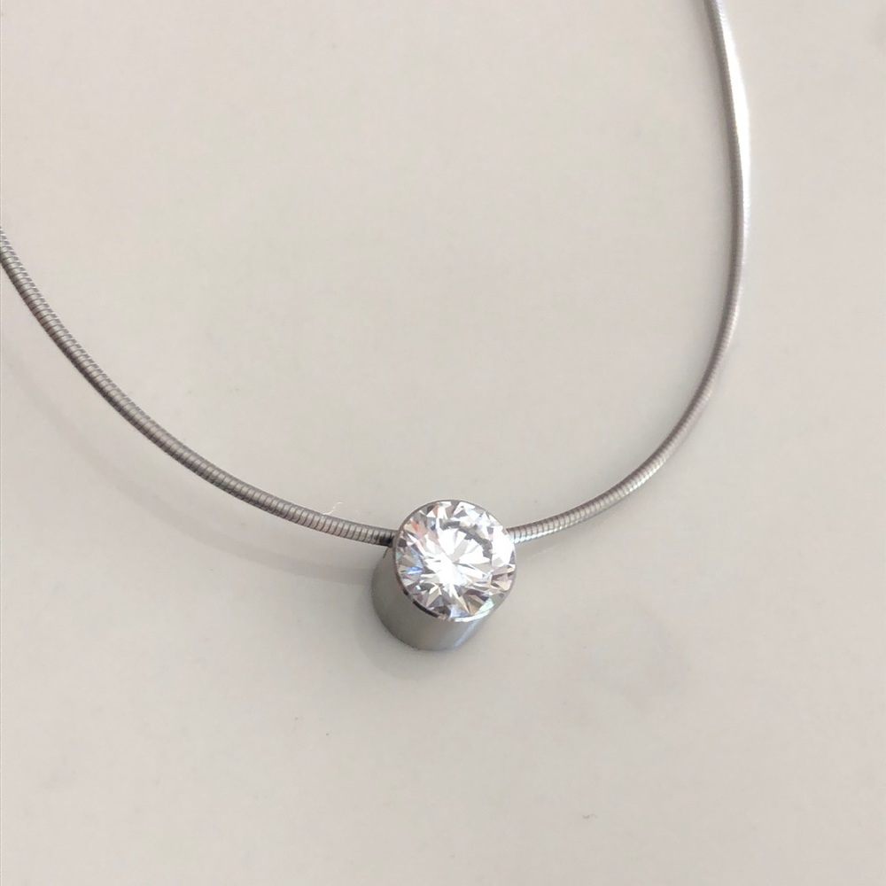 B Tiff Diamond Solitaire Necklace